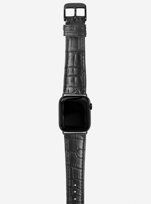 Mississippi • Matt genuine alligator watchstrap for Apple Watch