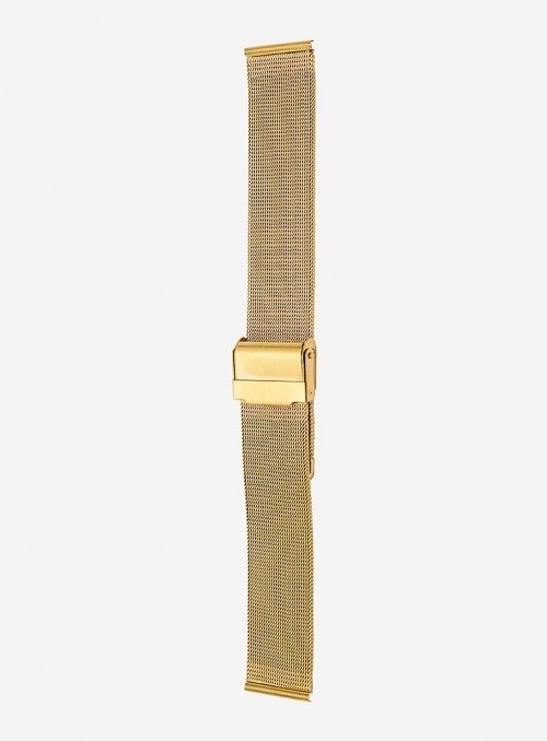 Cinturino in acciaio dorato maglia milano • con chiusura di sicurezza • 403C-P