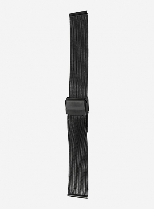 Cinturino in acciaio colore nero maglia milano • con chiusura di sicurezza403CN