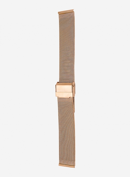 Rose gold mesh stainless steel watchband with safety buckle • 403CR