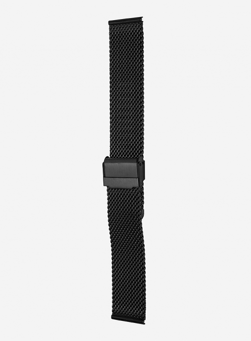 Cinturino in acciaio maglia milano colore nero • spessore filo 0.8mm • 403/SN