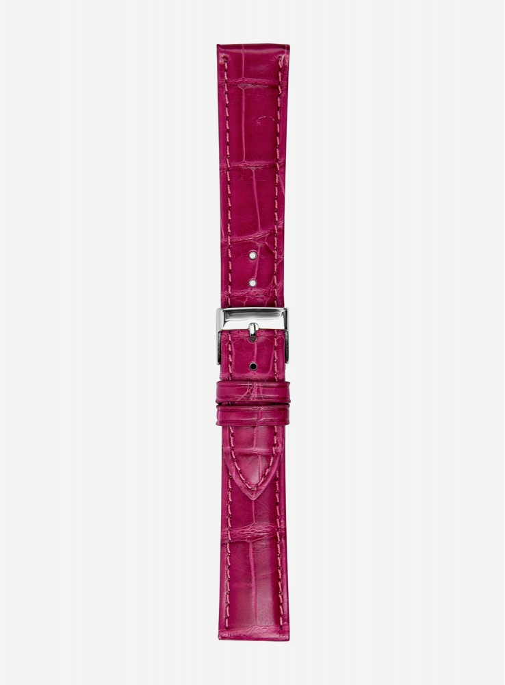 Cinturino Per Orologio In Vera Pelle Con Fibbia Deployante Acciaio | Effetto Coccodrillo | 22mm O 20mm | Cuciture Bianche
