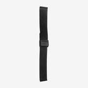 403/C-N Cinturino nero in acciaio maglia Milano con ansa dritta