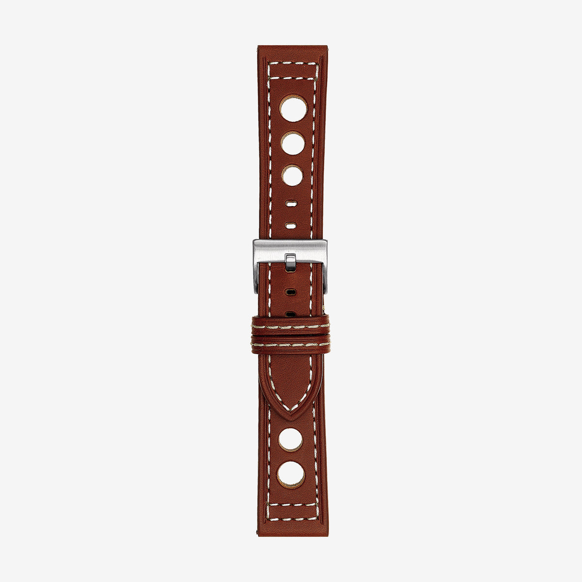 423/F Ascari, Cinturino vintage in cuoio con fori