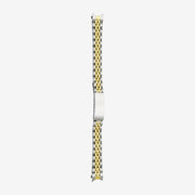 DB508LG Two tone wrapped stainless steel bracelet with curved ends