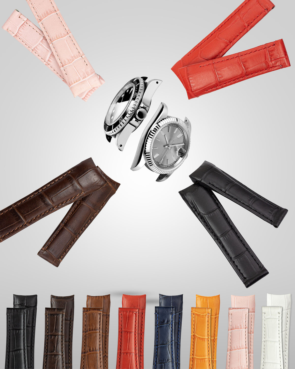 947 Cinturino in stampa alligatore opaco compatibile con Rolex